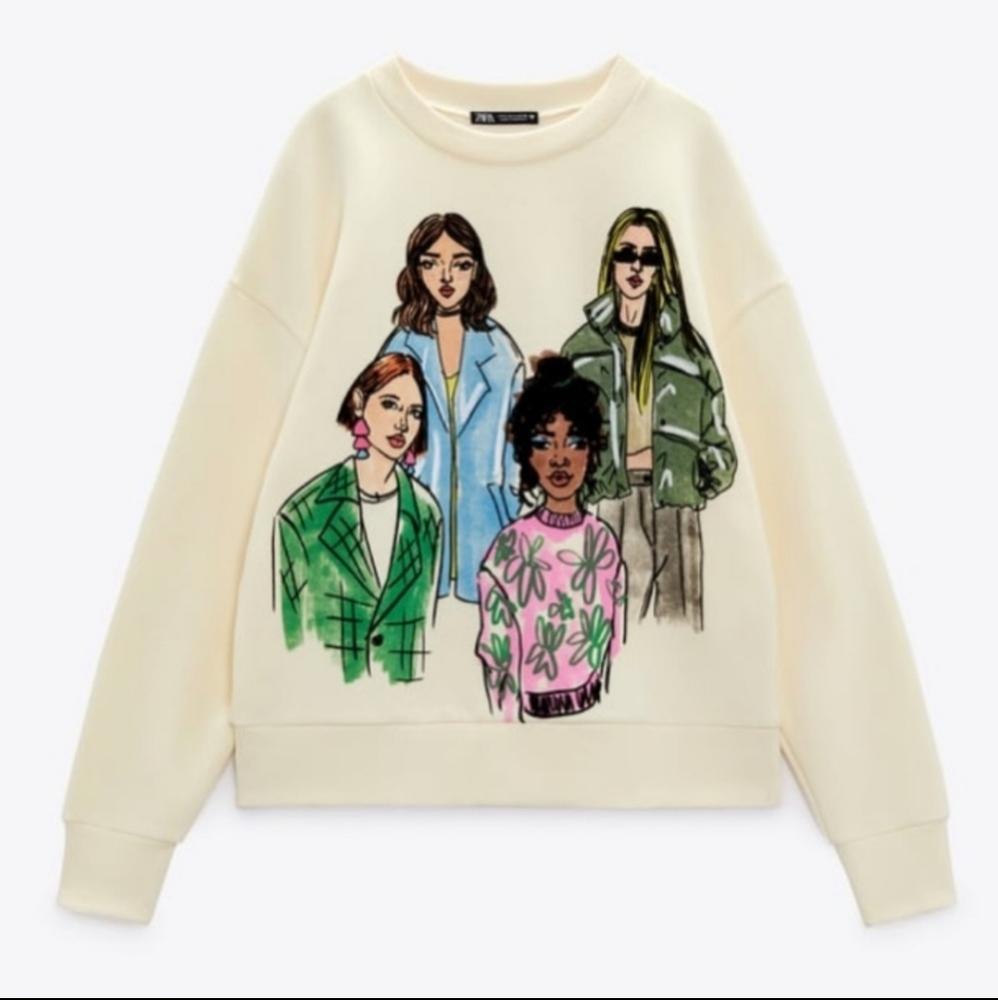 Zara NWT sweatshirt with girls print
